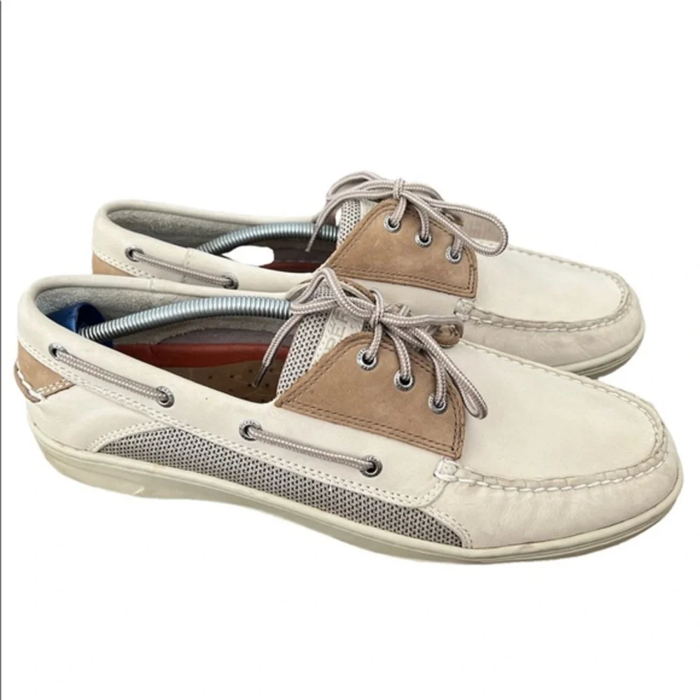SPERRY TOP SIDER BOAT SHOES SIZE 13‎ Cream Tan EXCELLENT CONDITION